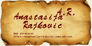 Anastasija Rajković vizit kartica